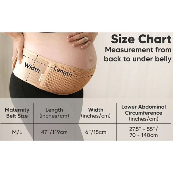 Keababies Ease Maternity Support Belt for Pregnancy, Classic Ivory, Size M/L - Picture 2 of 6